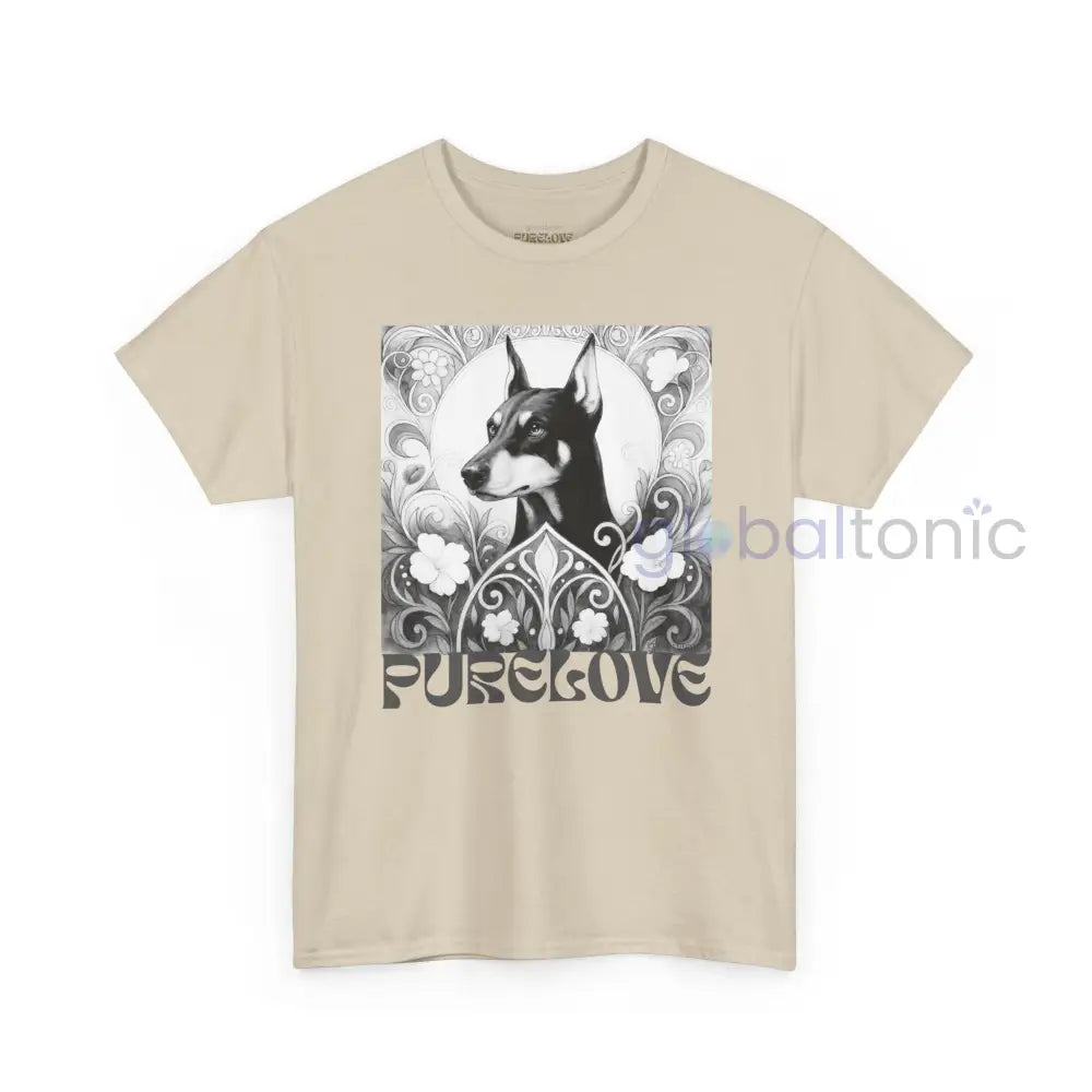 Doberman Vintage Unisex Cotton Tee for Dog Lovers (Black & White) T-Shirt