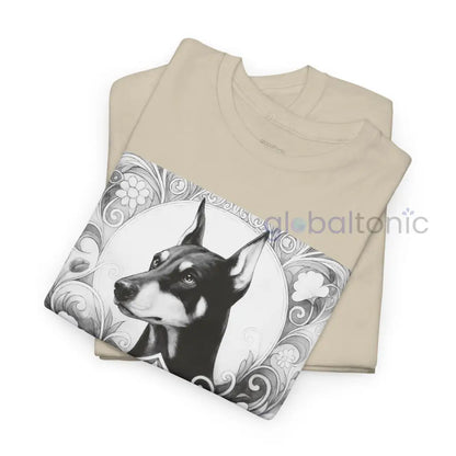 Doberman Vintage Unisex Cotton Tee for Dog Lovers (Black & White) T-Shirt
