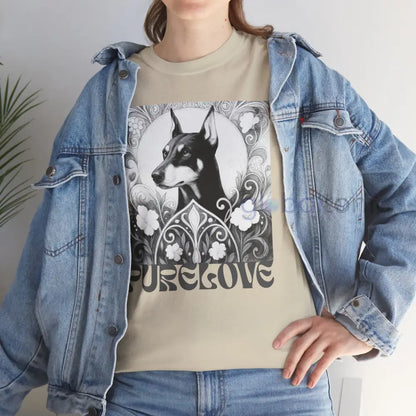 Doberman Vintage Unisex Cotton Tee for Dog Lovers (Black & White) T-Shirt