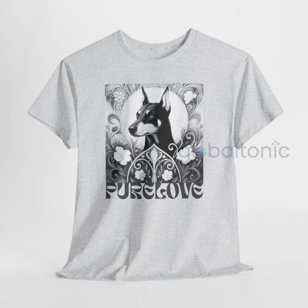 Doberman Vintage Unisex Cotton Tee for Dog Lovers (Black & White) T-Shirt