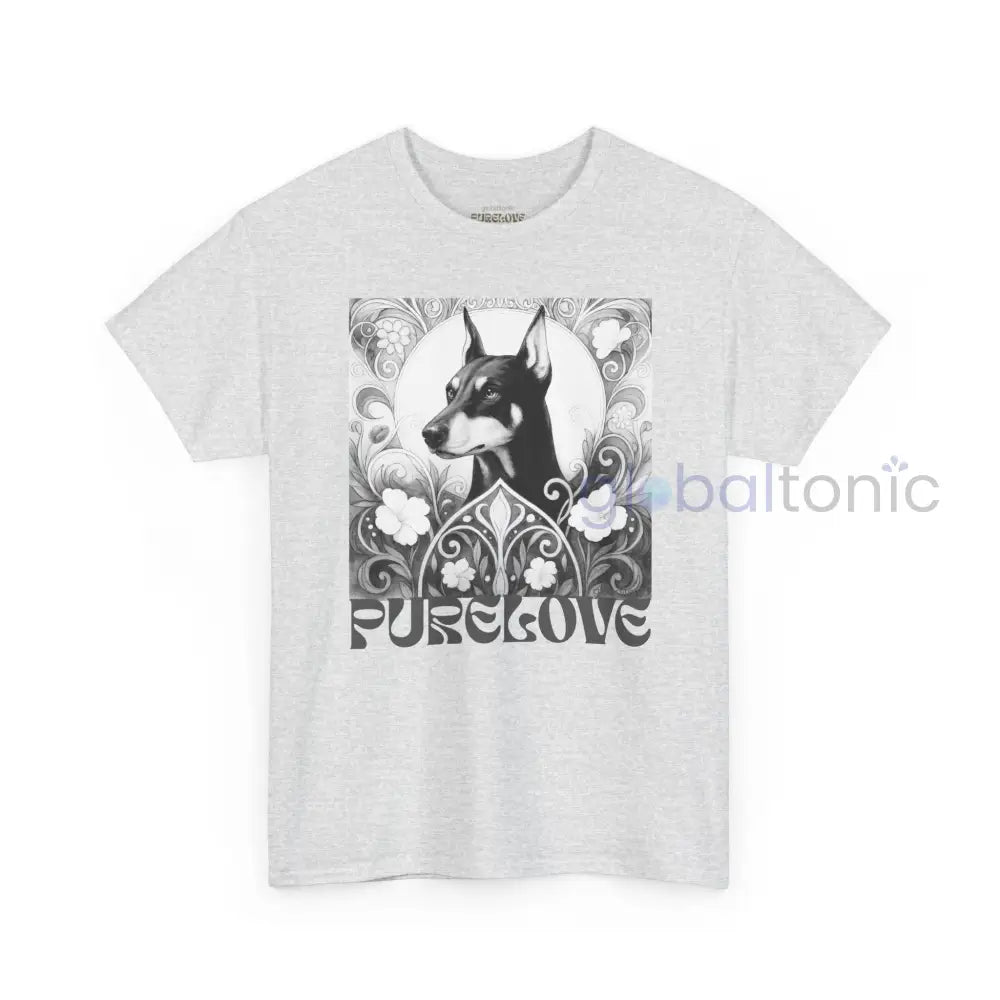 Doberman Vintage Unisex Cotton Tee for Dog Lovers (Black & White) T-Shirt
