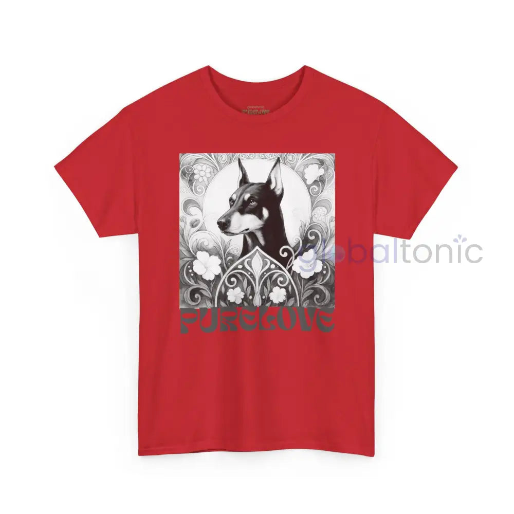 Doberman Vintage Unisex Cotton Tee for Dog Lovers (Black & White) T-Shirt