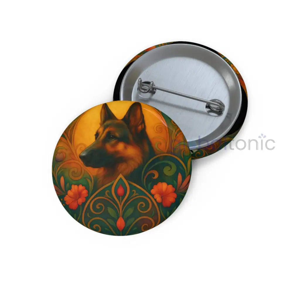 German Shepherd Dog Pin Button - Vintage Design Gift for Dog Lovers & Pet Owners 1.25’’ Accessories