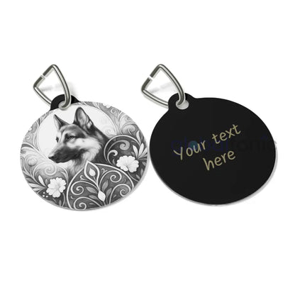 German Shepherd Dog Tag (Black & White) - Vintage Design Gift for Dog Lovers & Pet Owners 1’’ Pets