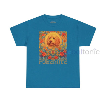 Golden Cavapoo (Cavoodle) Vintage Graphic T-shirt -Unisex Cotton Tee for Dog Lovers Antique Sapphire / S T-Shirt