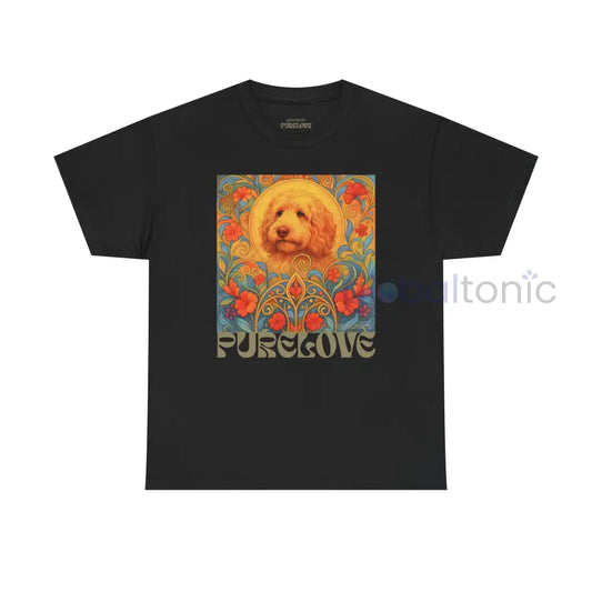 Golden Cavapoo (Cavoodle) Vintage Graphic T-shirt -Unisex Cotton Tee for Dog Lovers Black / S T-Shirt