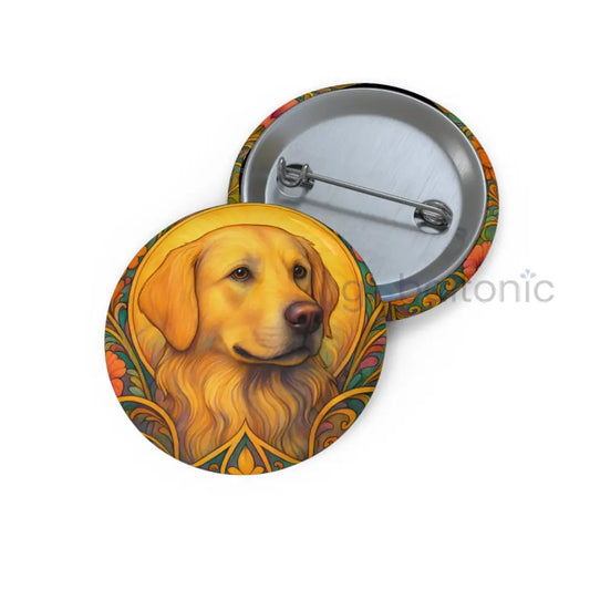 Golden Labrador Dog Pin Button - Vintage Design Gift for Dog Lovers & Pet Owners 1.25’’ Accessories