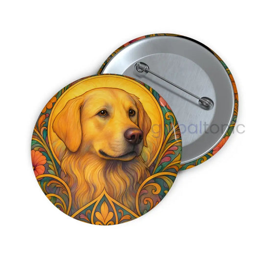 Golden Labrador Dog Pin Button - Vintage Design Gift for Dog Lovers & Pet Owners 2.25’’ Accessories