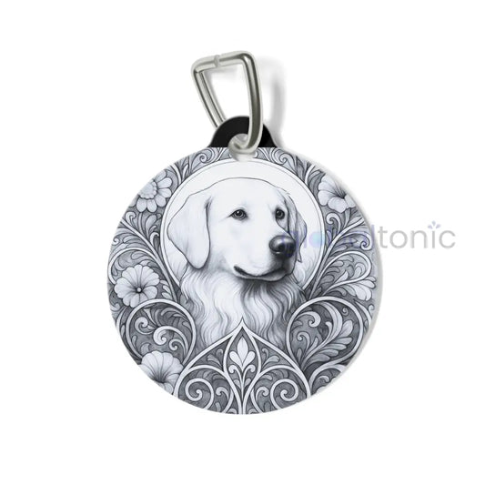 Golden Labrador Dog Tag (Black & White) - Vintage Design Gift for Dog Lovers & Pet Owners 1’’ Pets