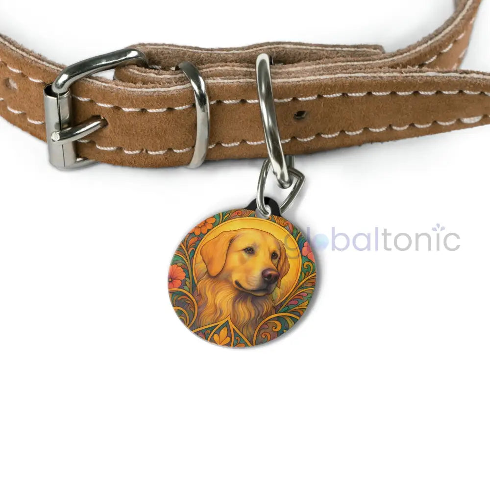 Golden Labrador Dog Tag - Vintage Design Gift for Dog Lovers & Pet Owners 1’’ Pets