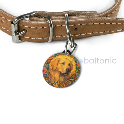 Golden Labrador Dog Tag - Vintage Design Gift for Dog Lovers & Pet Owners 1’’ Pets