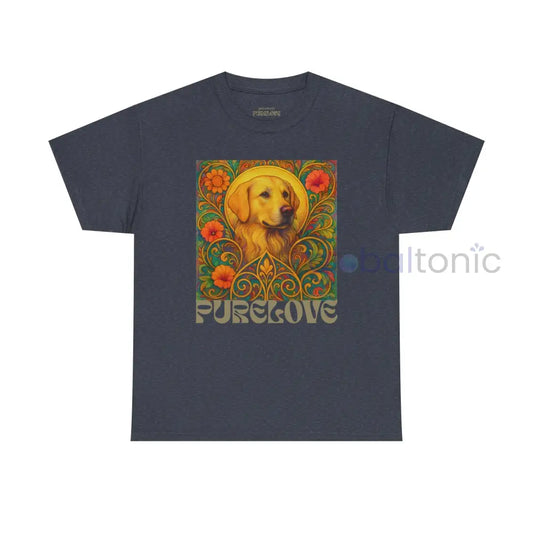 Golden Labrador Vintage Graphic T-shirt - Unisex Cotton Tee for Dog Lovers Heather Navy / S T-Shirt