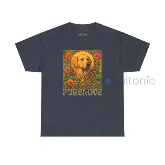 Golden Labrador Vintage Graphic T-shirt - Unisex Cotton Tee for Dog Lovers Heather Navy / S T-Shirt