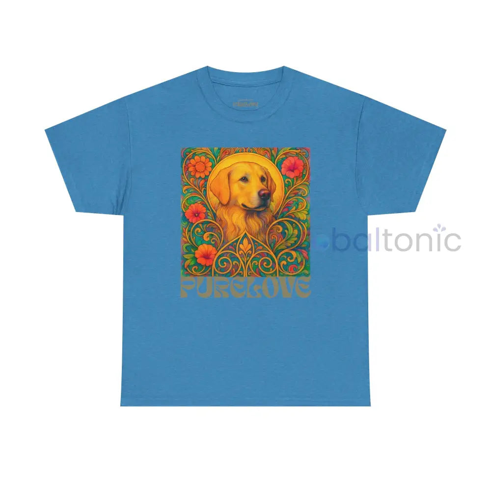 Golden Labrador Vintage Graphic T-shirt - Unisex Cotton Tee for Dog Lovers Heather Sapphire / S T-Shirt