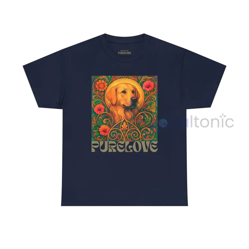 Golden Labrador Vintage Graphic T-shirt - Unisex Cotton Tee for Dog Lovers Navy / S T-Shirt
