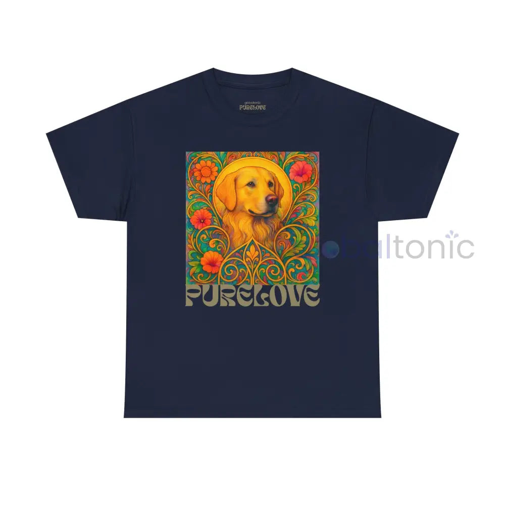 Golden Labrador Vintage Graphic T-shirt - Unisex Cotton Tee for Dog Lovers Navy / S T-Shirt
