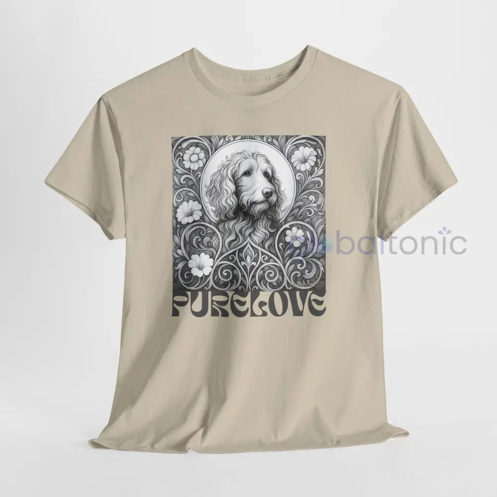 Goldendoodle (Groodle) Vintage Unisex Cotton Tee for Dog Lovers (Black & White) T-Shirt