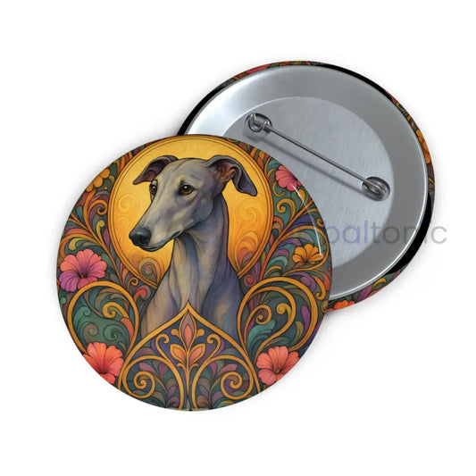 Greyhound Dog Pin Button - Vintage Design Gift for Dog Lovers & Pet Owners 2.25’’ Accessories