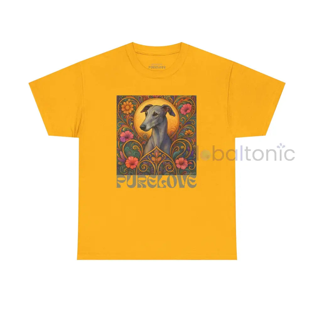 Greyhound Vintage Graphic T-Shirt – Unisex Cotton Tee for Dog Lovers Gold / S T-Shirt