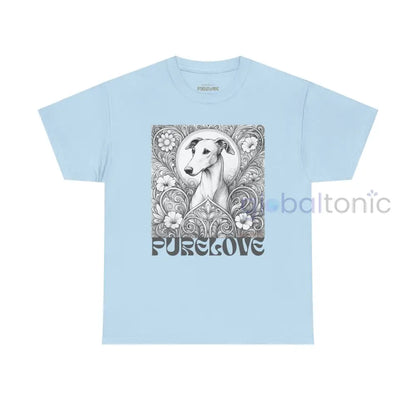 Greyhound Vintage Unisex Cotton Tee for Dog Lovers (Black & White) Light Blue / S T-Shirt