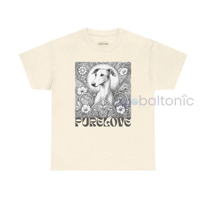 Greyhound Vintage Unisex Cotton Tee for Dog Lovers (Black & White) Natural / S T-Shirt