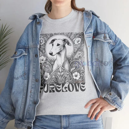 Greyhound Vintage Unisex Cotton Tee for Dog Lovers (Black & White) T-Shirt