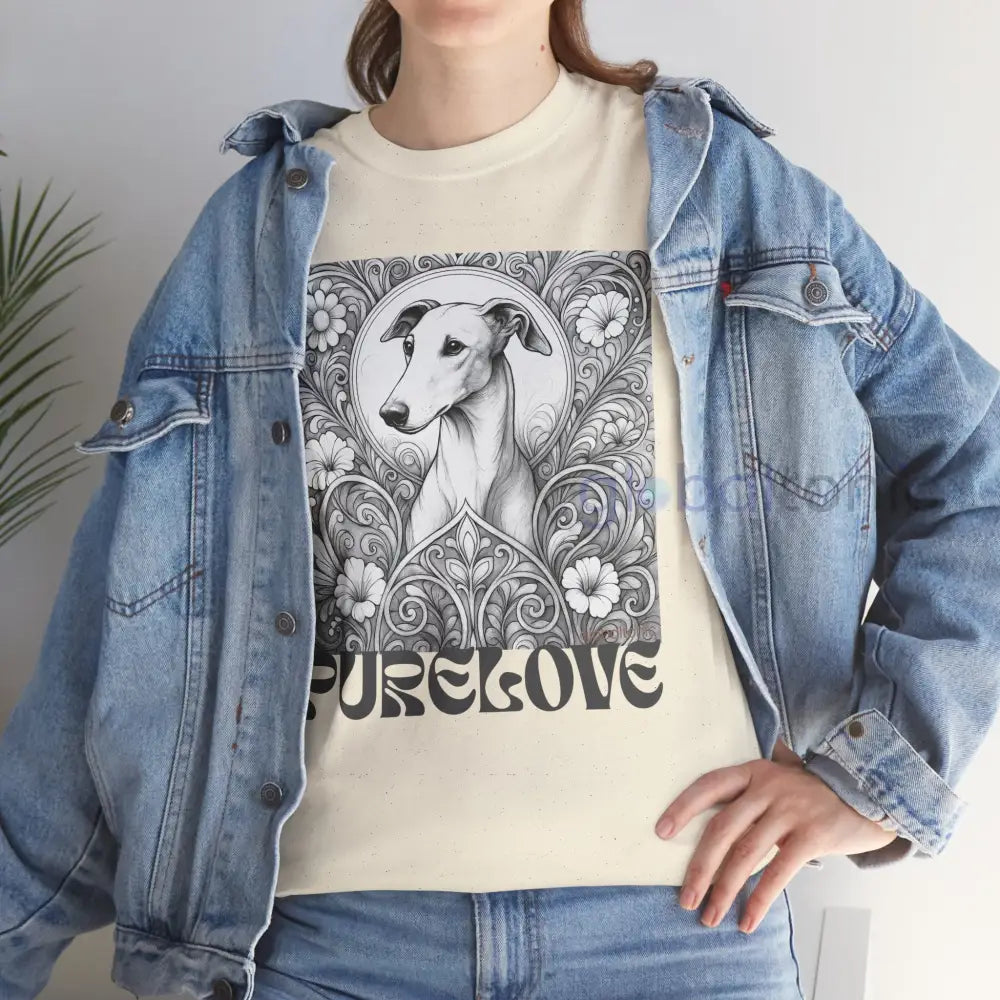 Greyhound Vintage Unisex Cotton Tee for Dog Lovers (Black & White) T-Shirt