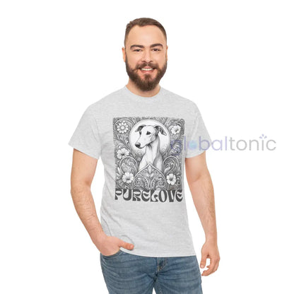 Greyhound Vintage Unisex Cotton Tee for Dog Lovers (Black & White) T-Shirt