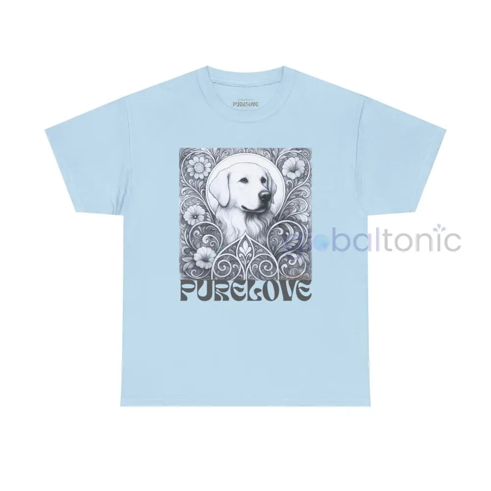 Labrador Vintage Unisex Cotton Tee for Dog Lovers (Black & White) Light Blue / S T-Shirt
