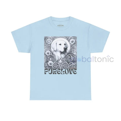 Labrador Vintage Unisex Cotton Tee for Dog Lovers (Black & White) Light Blue / S T-Shirt