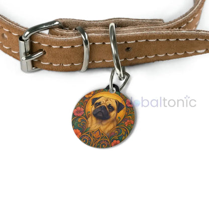 Pug Dog Tag - Vintage Design Gift for Dog Lovers & Pet Owners 1’’ Pets