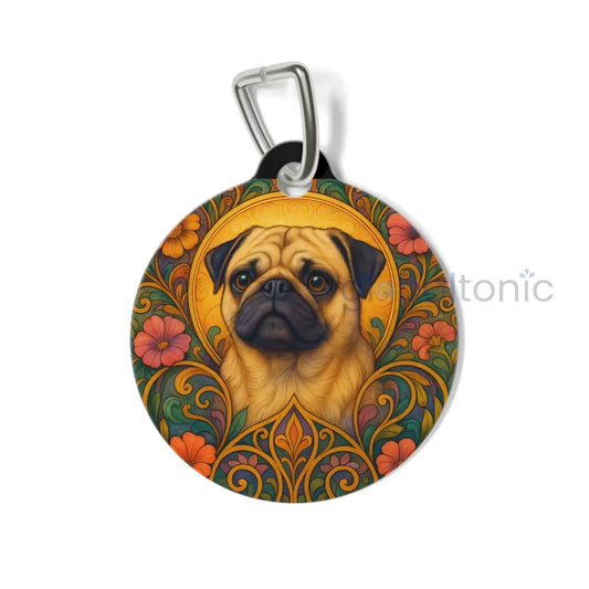 Pug Dog Tag - Vintage Design Gift for Dog Lovers & Pet Owners 1’’ Pets