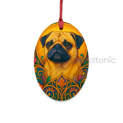 Pug Magnetic Wooden Ornament – Christmas Decoration & Pet Lover Gift Oval / One Size Home Decor