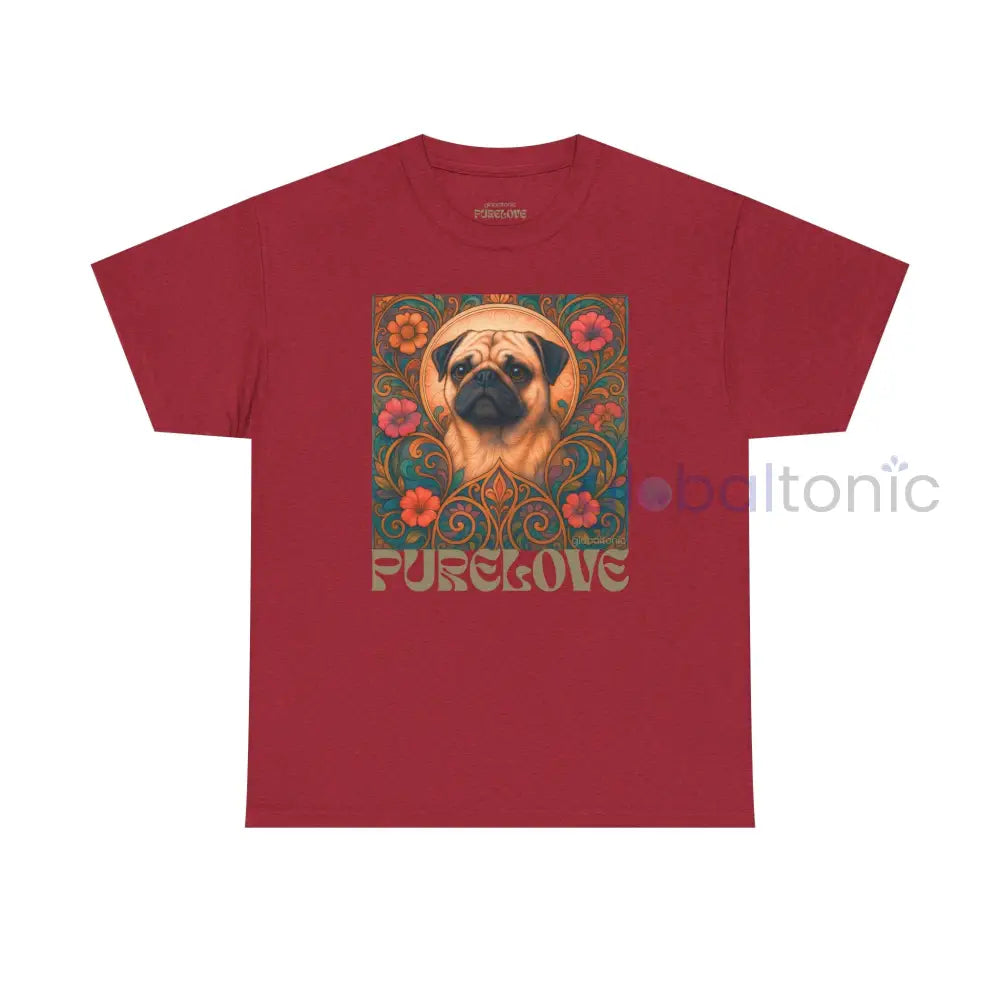 Pug Vintage Graphic T-Shirt – Unisex Cotton Tee for Dog Lovers Antique Cherry Red / S T-Shirt