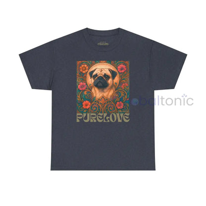 Pug Vintage Graphic T-Shirt – Unisex Cotton Tee for Dog Lovers Heather Navy / S T-Shirt