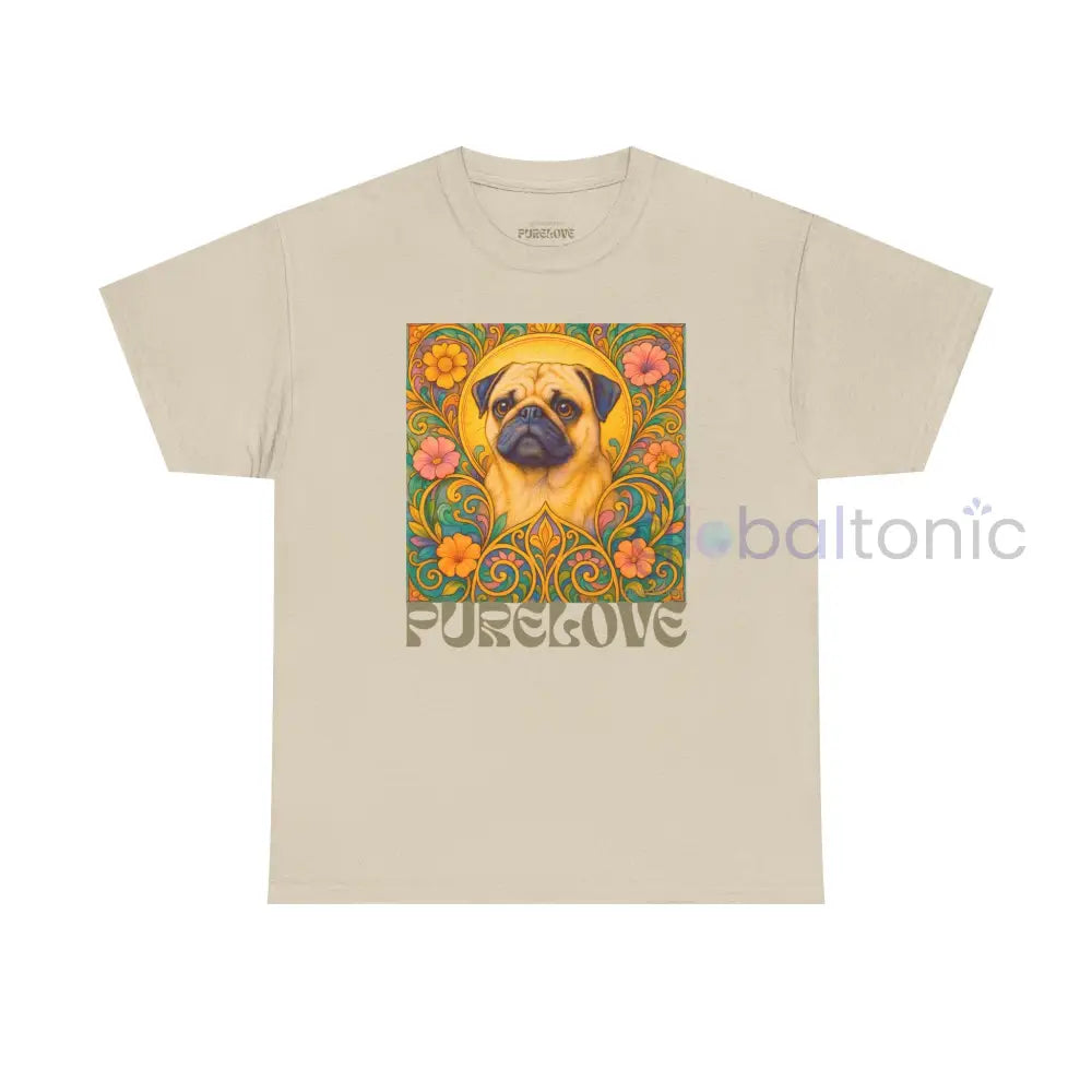 Pug Vintage Graphic T-Shirt – Unisex Cotton Tee for Dog Lovers Sand / S T-Shirt