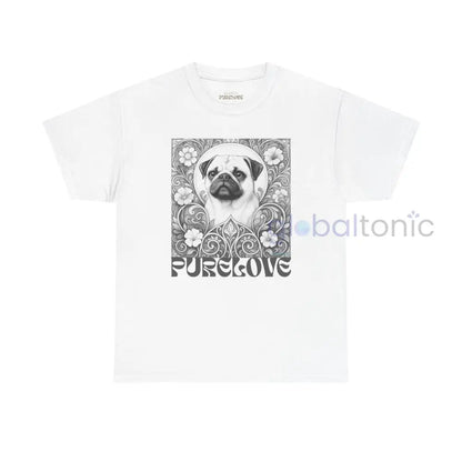 Pug Vintage Unisex Cotton Tee for Dog Lovers (Black & White) T-Shirt