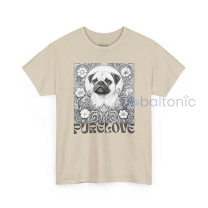 Pug Vintage Unisex Cotton Tee for Dog Lovers (Black & White) T-Shirt