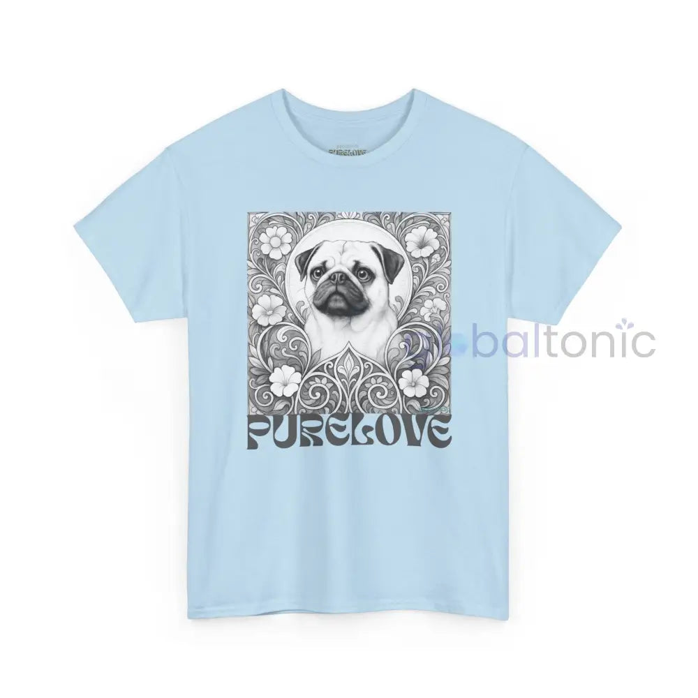 Pug Vintage Unisex Cotton Tee for Dog Lovers (Black & White) T-Shirt
