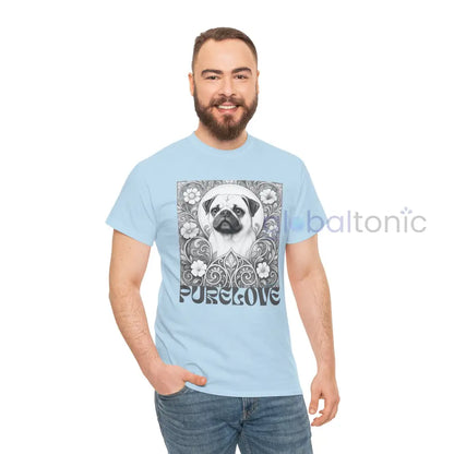 Pug Vintage Unisex Cotton Tee for Dog Lovers (Black & White) T-Shirt