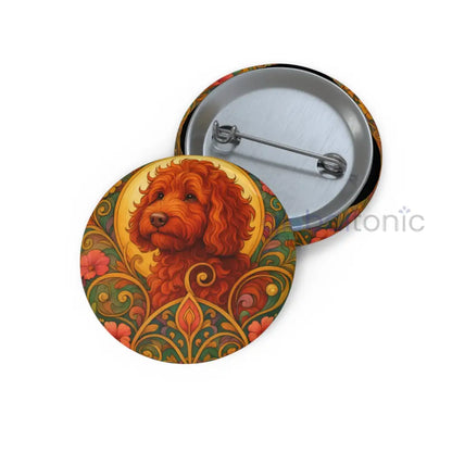 Red Cavapoo (Cavoodle) Dog Pin Button - Vintage Design Gift for Dog Lovers & Pet Owners 1.25’’ Accessories