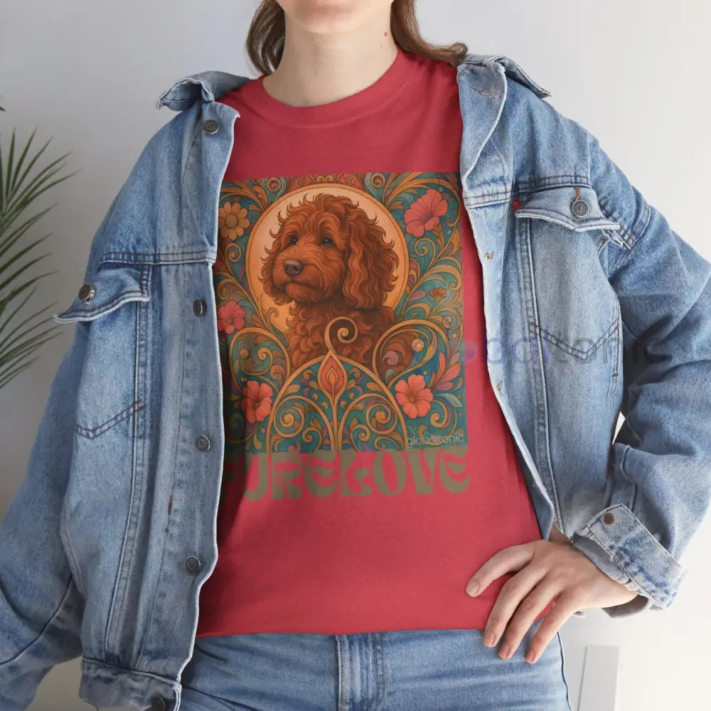 Red Cavapoo (Cavoodle) Vintage Graphic T-Shirt – Unisex Cotton Tee for Dog Lovers T-Shirt
