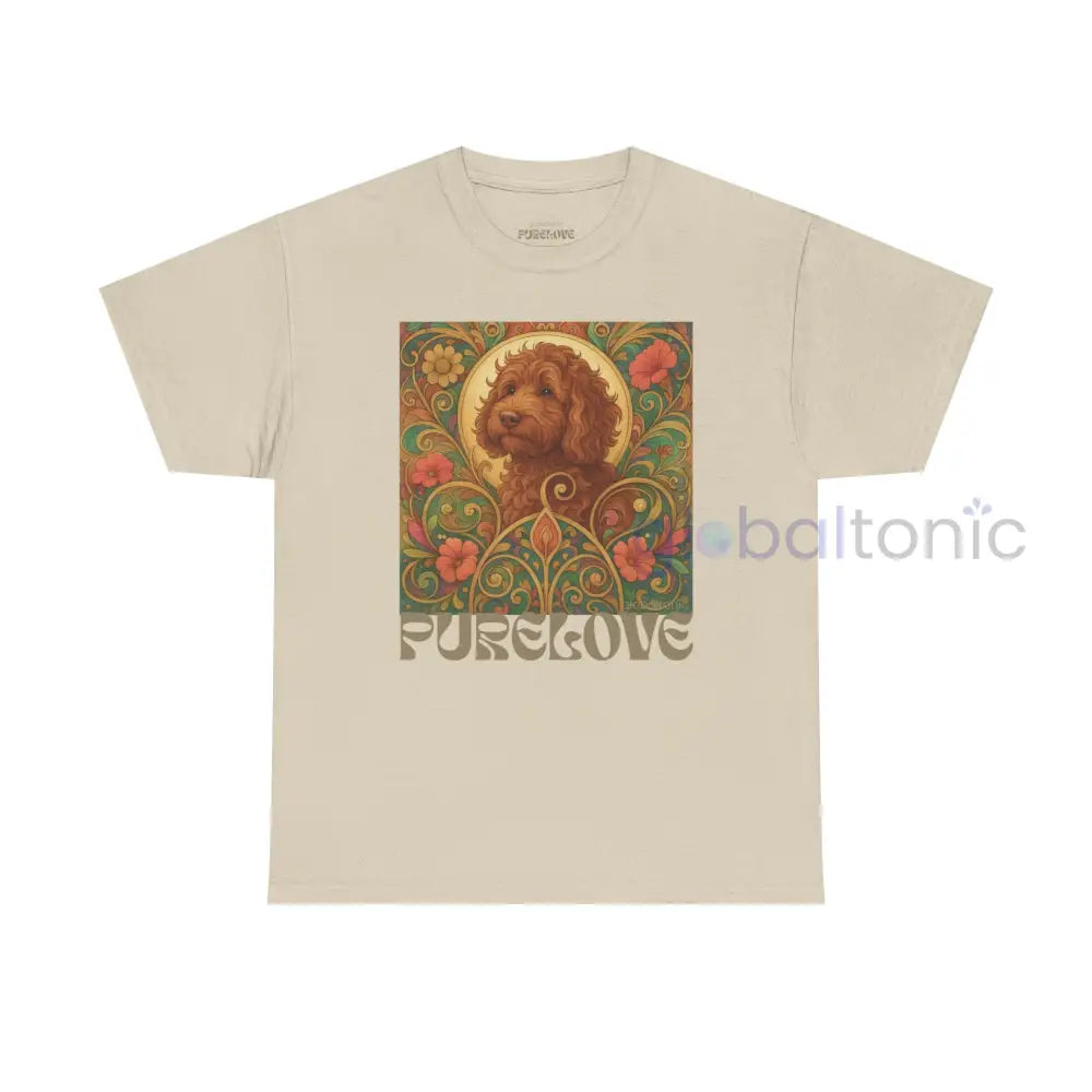Red Cavapoo (Cavoodle) Vintage Graphic T-Shirt – Unisex Cotton Tee for Dog Lovers Sand / S T-Shirt