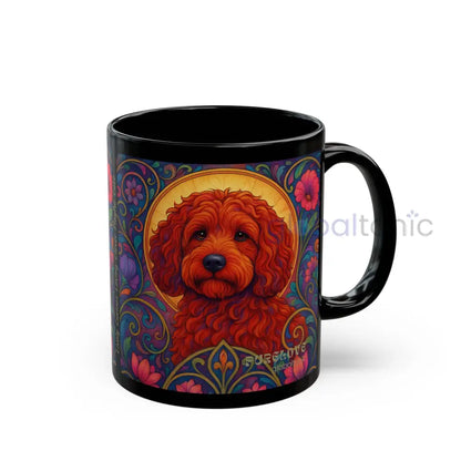 Red Cockapoo (Spoodle) Dog Lover Black Mug – Vintage Pet Themed Cup for Gifts & Home Decor 11oz Mug