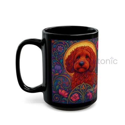 Red Cockapoo (Spoodle) Dog Lover Black Mug – Vintage Pet Themed Cup for Gifts & Home Decor Mug