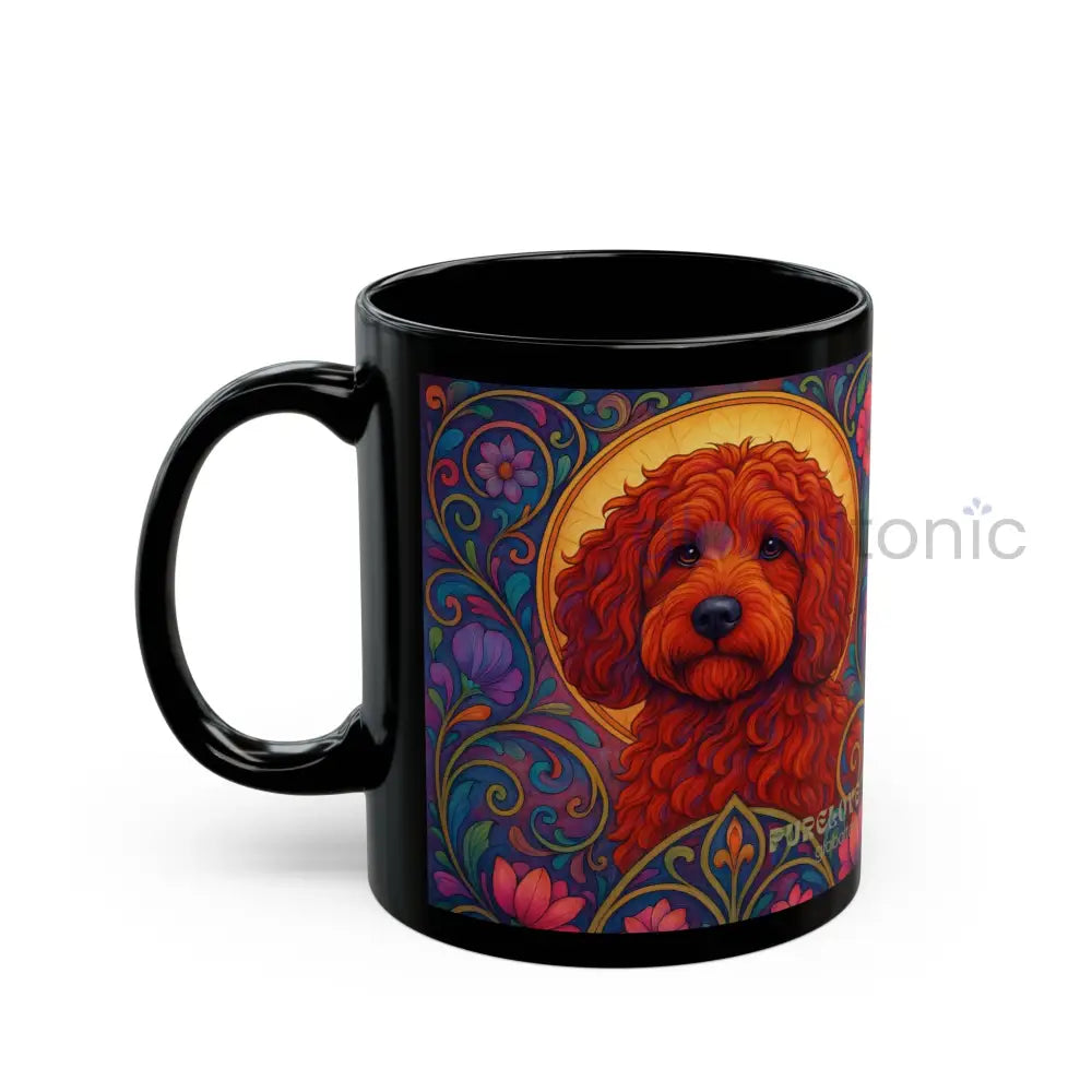 Red Cockapoo (Spoodle) Dog Lover Black Mug – Vintage Pet Themed Cup for Gifts & Home Decor Mug