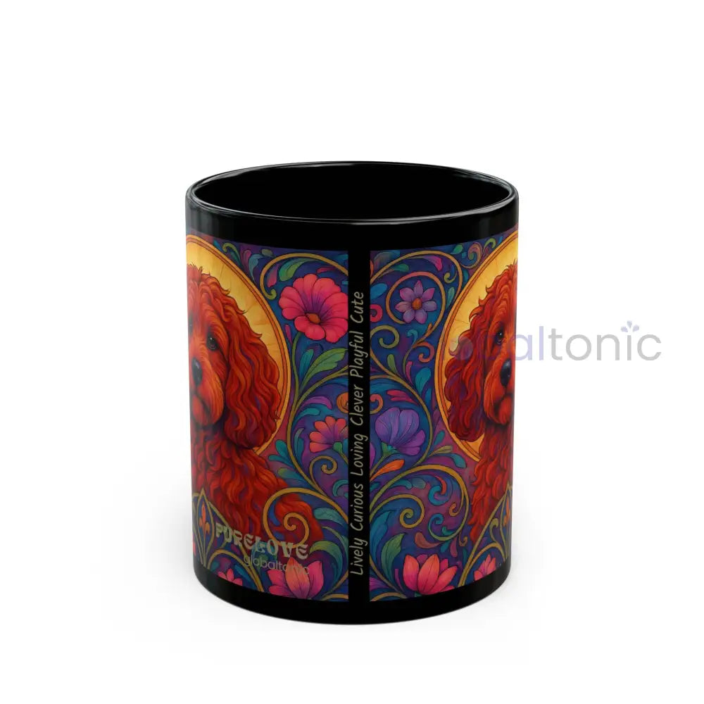 Red Cockapoo (Spoodle) Dog Lover Black Mug – Vintage Pet Themed Cup for Gifts & Home Decor Mug