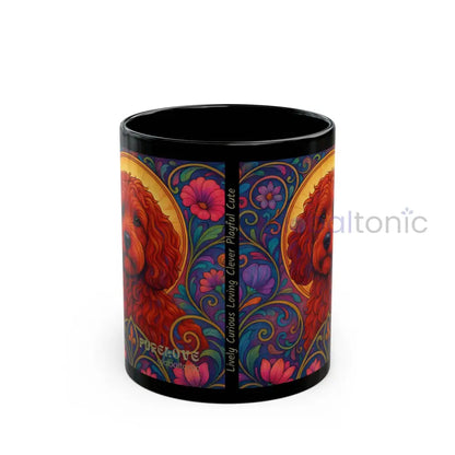 Red Cockapoo (Spoodle) Dog Lover Black Mug – Vintage Pet Themed Cup for Gifts & Home Decor Mug