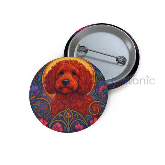 Red Cockapoo (Spoodle) Dog Pin Button - Vintage Design Gift for Dog Lovers 1.25’’ Accessories