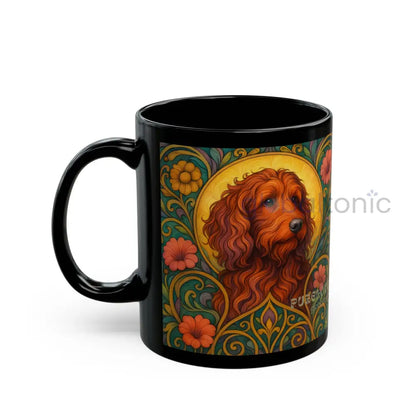 Red Goldendoodle (Groodle) Dog Black Mug – Vintage Pet Themed Cup for Gifts & Home Decor Mug